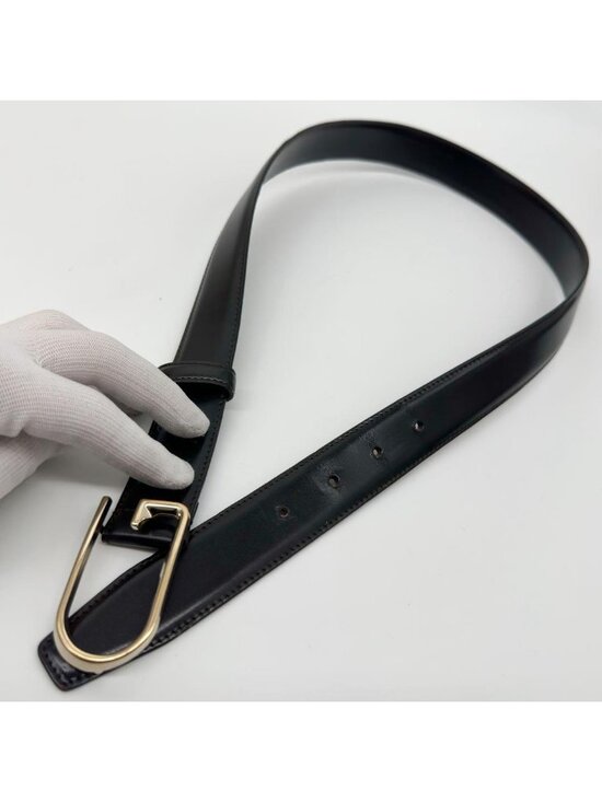 Gucci Vintage Belt Gold and Black Leather main image 5